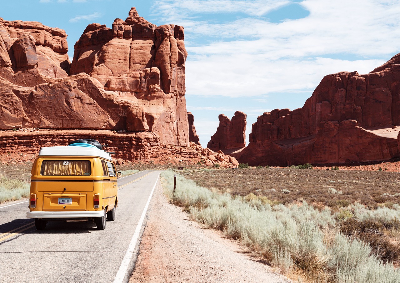 Camper van at ARches National Park